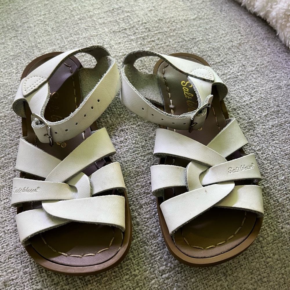 Salt Water Sandals by Hoy - Cream Kids Sandals